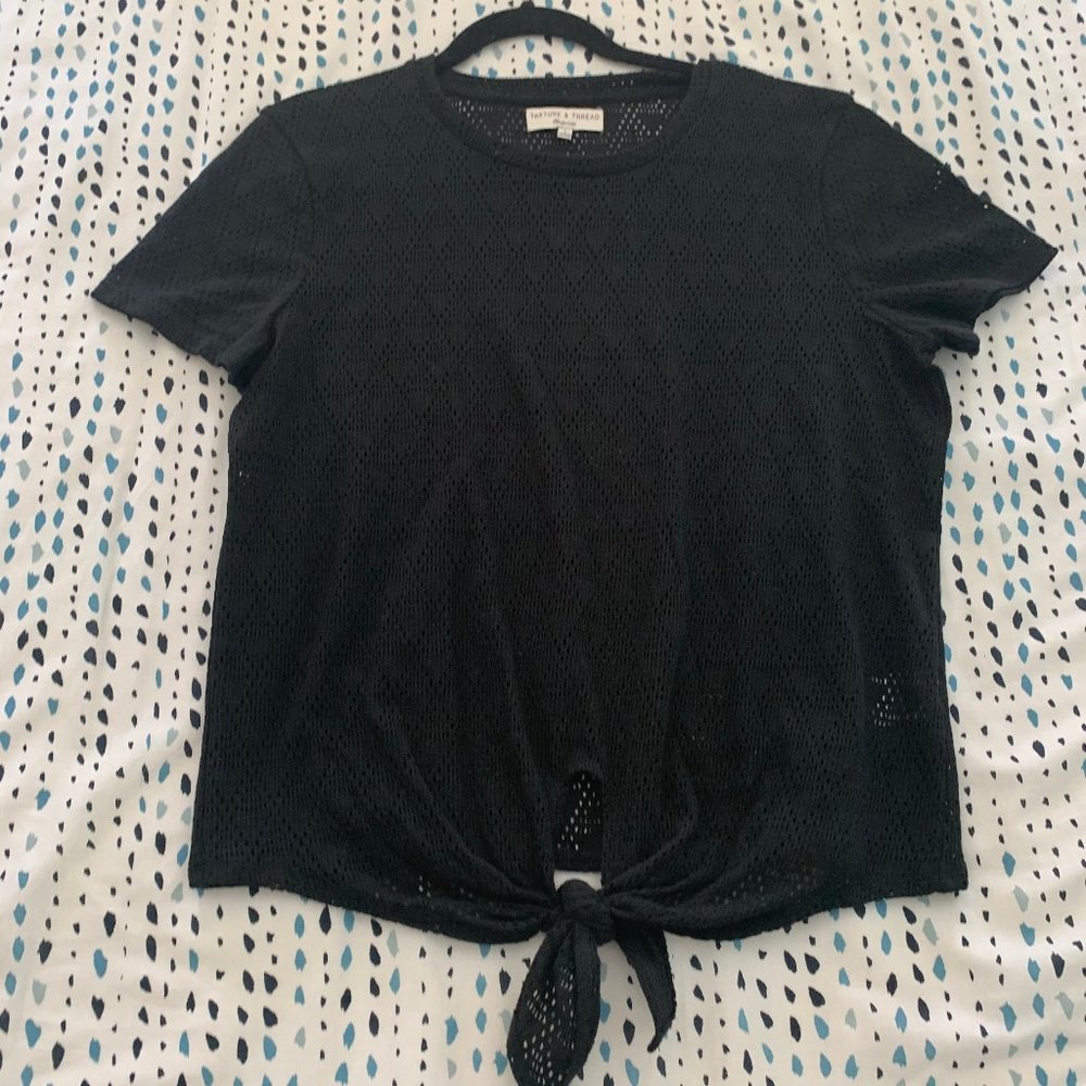 Madewell Texture and Thread tie front top